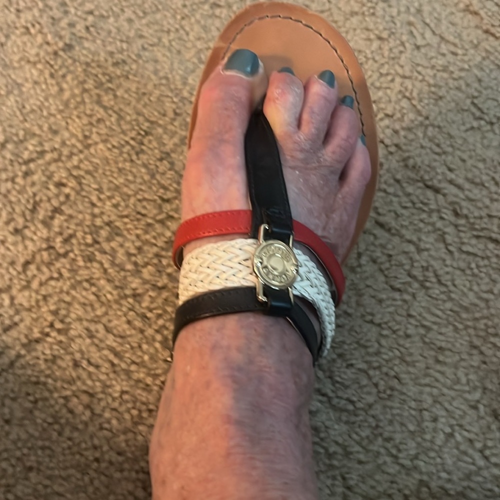 Tommy Hilfiger red, white and blue sandals! Perfect for 4th of July parties